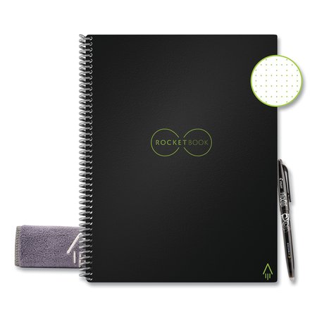 ROCKETBOOK Core Smart Notebook, Dotted Rule, Black Cover, 11 x 8.5, 16 Sheets EVR-L-RC-A-FR